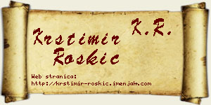 Krstimir Roškić vizit kartica